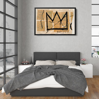 Crown By Jean-Michel Basquiat Canvas Art – Urban Street Art Wall Decor