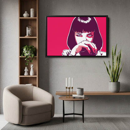 Pulp Fiction - Mia Wallace Illustration Canvas Wall Art Decor