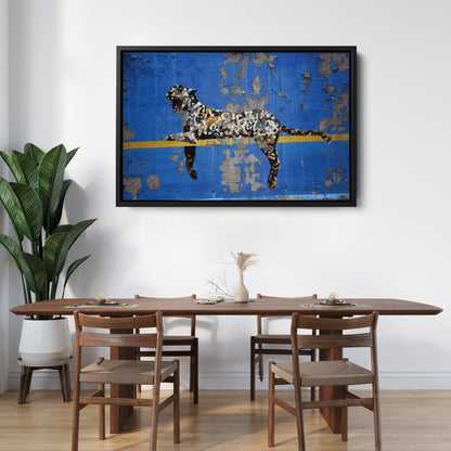Banksy 'Bronx Zoo Leopard' Street Art Canvas Print - Framed Wall Art
