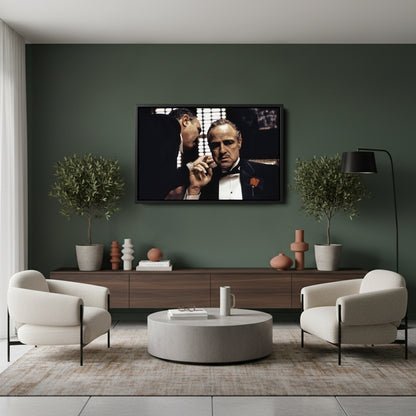 Vito Corleone Canvas Wall Art – 'The Godfather' Movie Poster