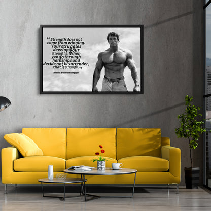 Arnold Schwarzenegger Motivational Quote Canvas Print – Wall Art for Home Decor & Inspiration