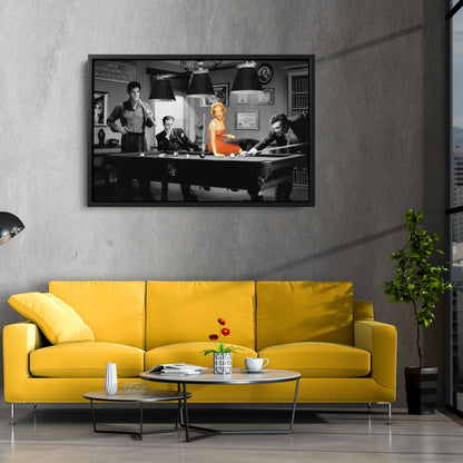 Marilyn Monroe & Elvis Presley Billiard - Canvas Wall Art Decor