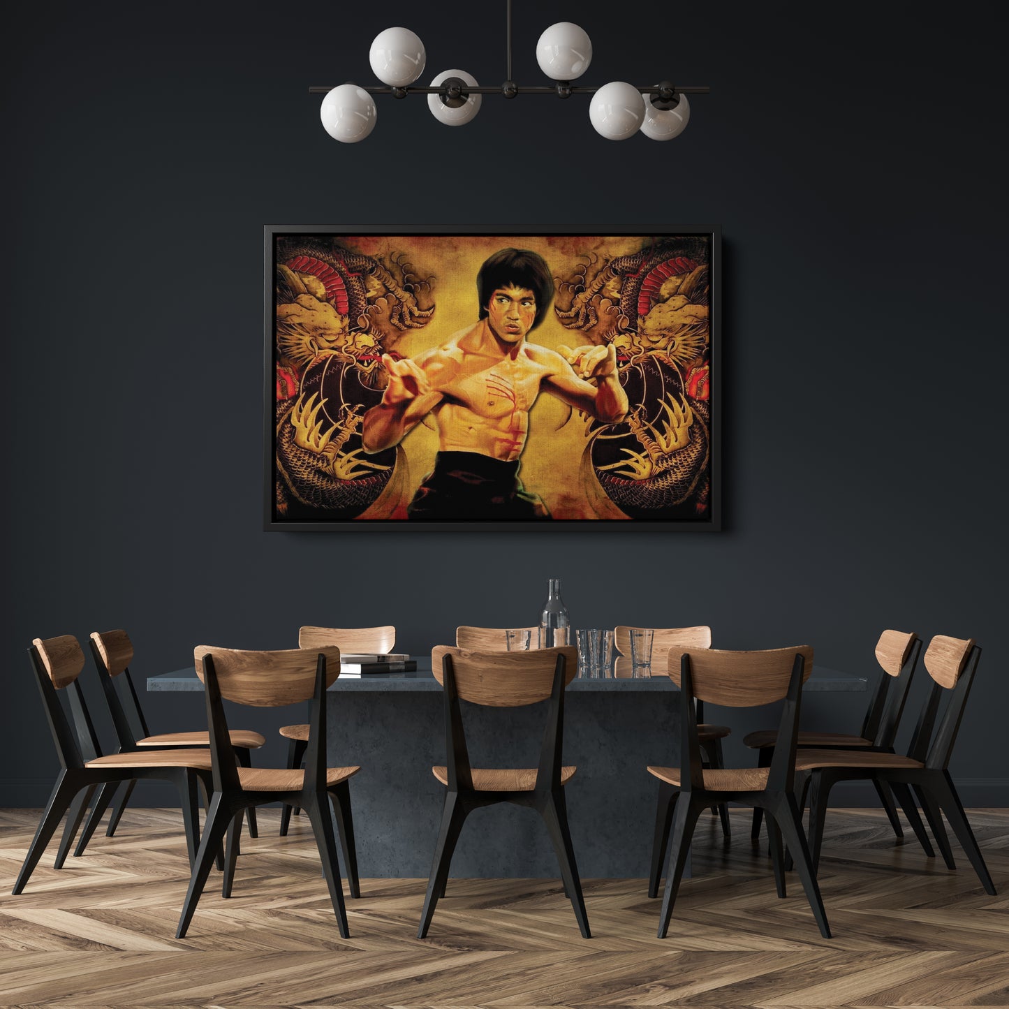Bruce Lee Martial Art Dragons Canvas Wall Art – Fighter's Legacy Decor