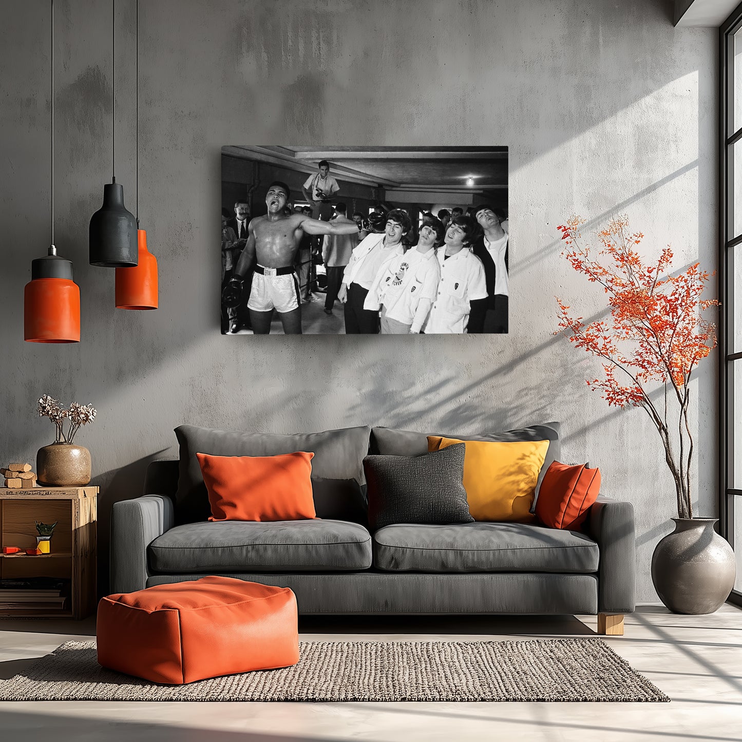 The Beatles & Muhammad Ali Canvas Wall Art – Music & Sports Legends Decor