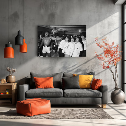 The Beatles & Muhammad Ali Canvas Wall Art – Music & Sports Legends Decor