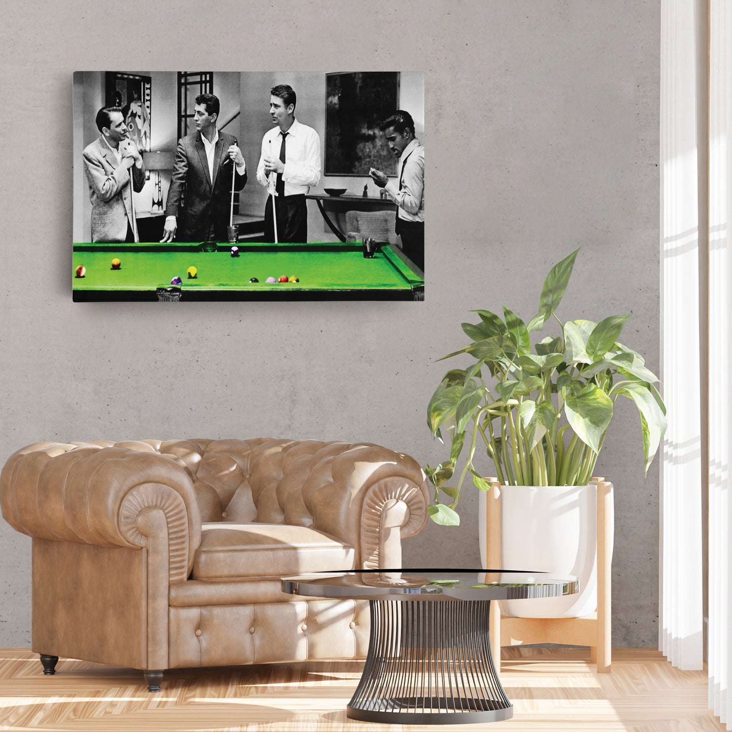 The Rat Pack - Playing Pool Canvas Wall Art Decor