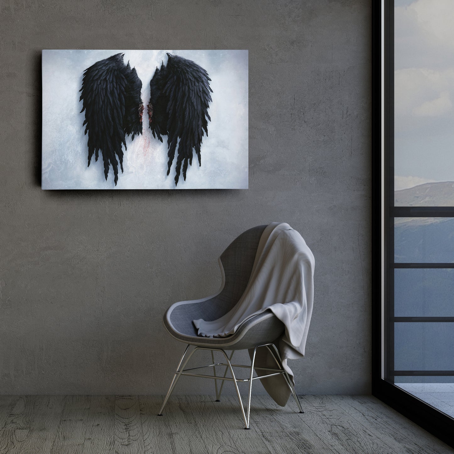 Banksy Angel Black Wings Canvas Wall Art – Bold Street Art Decor