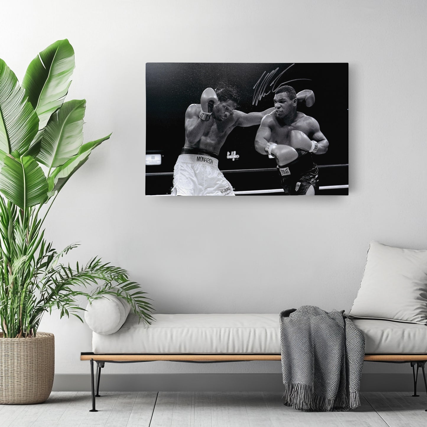 Mike Tyson Boxing Poster with Sign – Canvas Art Wall Decor
