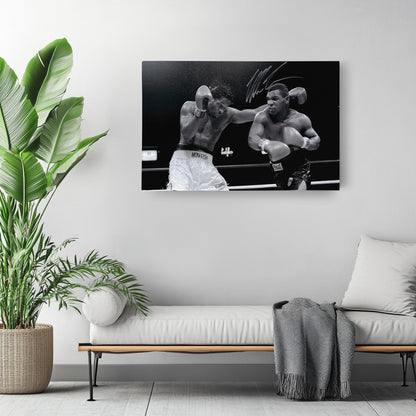 Mike Tyson Boxing Poster with Sign – Canvas Art Wall Decor
