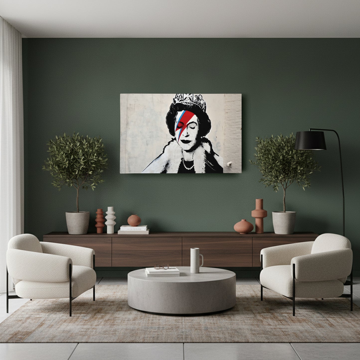Banksy 'Queen' Canvas Print - Framed Wall Art