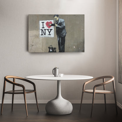 Banksy 'Love New York' Canvas Print - Framed Wall Art