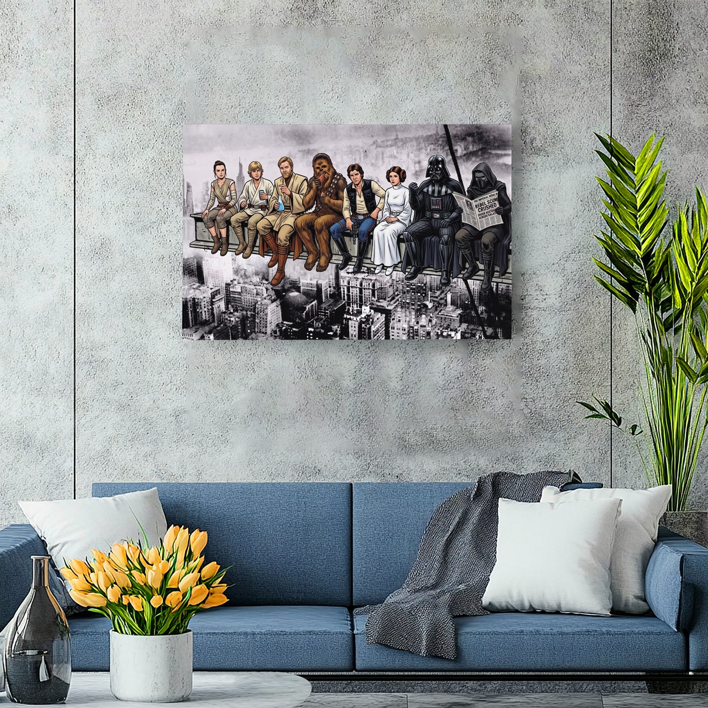 Star Wars Lunch Atop a Skyscraper Canvas Wall Art