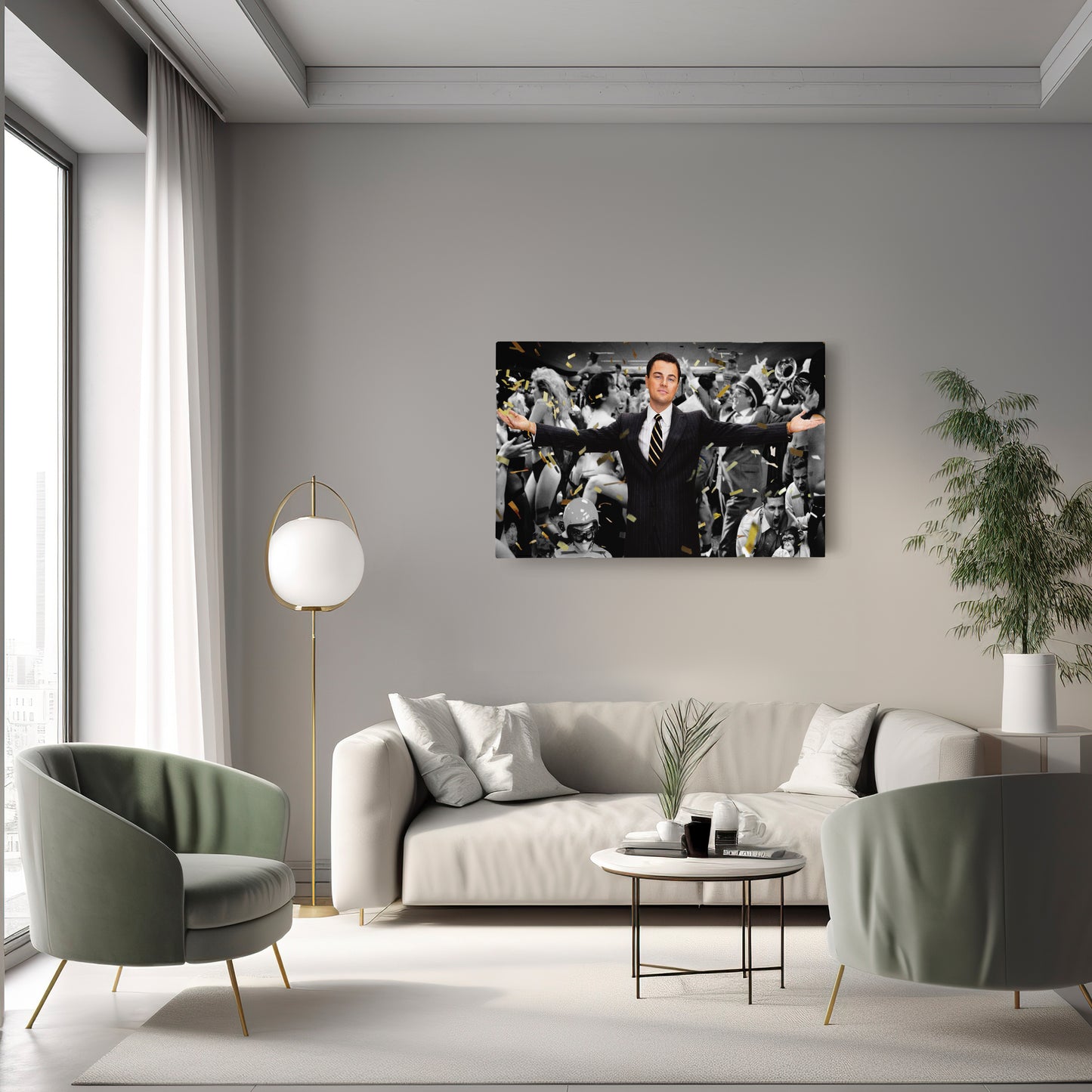 The Wolf of Wall Street Leonardo DiCaprio Canvas Wall Art – Iconic Movie Character Decor