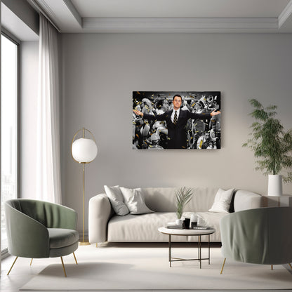 The Wolf of Wall Street Leonardo DiCaprio Canvas Wall Art – Iconic Movie Character Decor