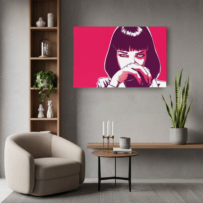 Pulp Fiction - Mia Wallace Illustration Canvas Wall Art Decor
