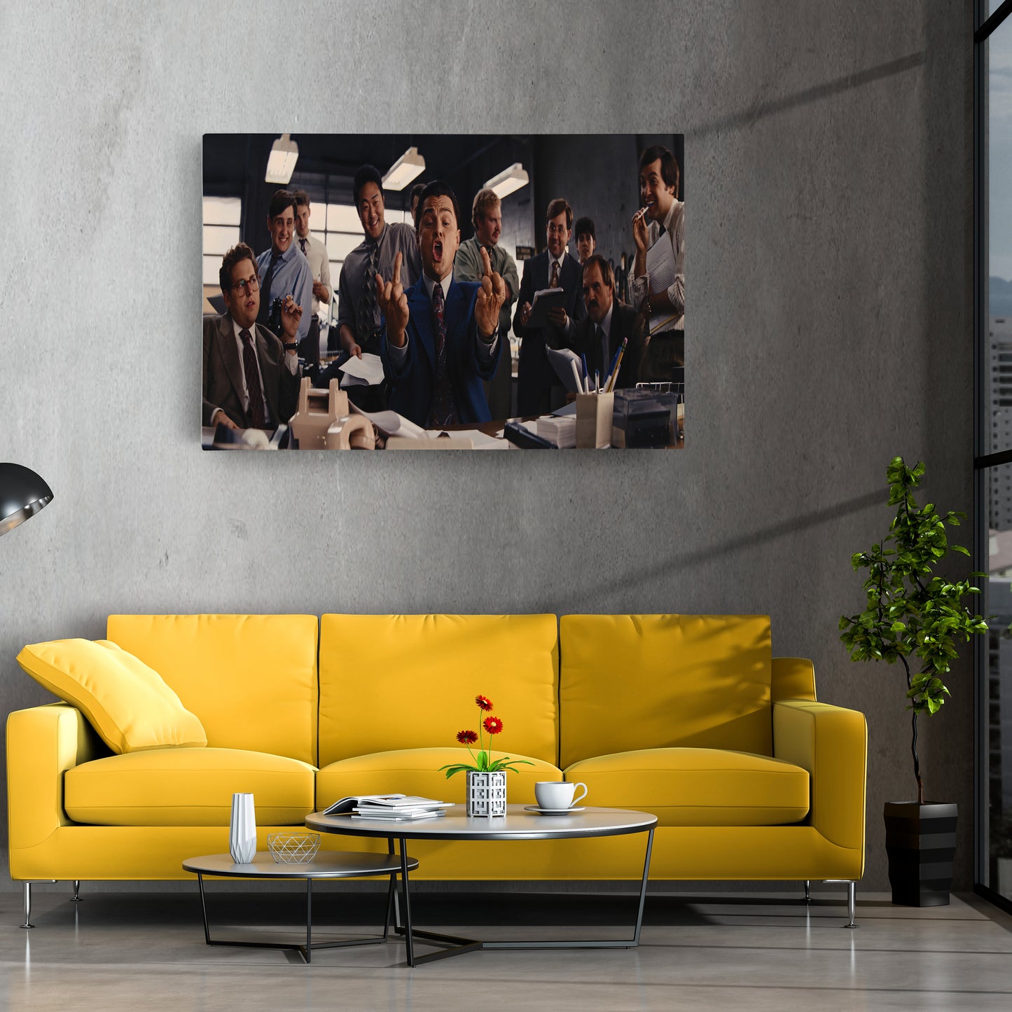 The Wolf of Wall Street 'Middle Finger' Poster – Canvas Print Wall Art Home Decor