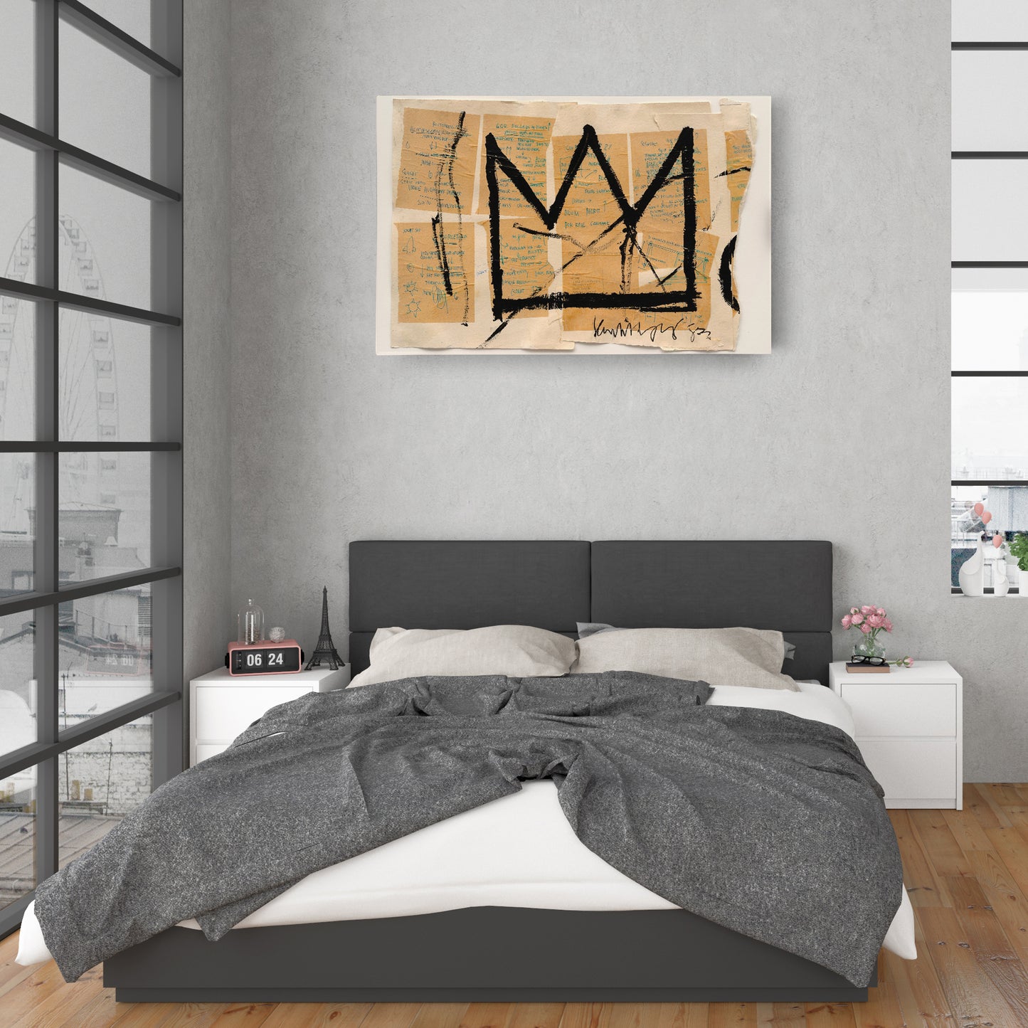 Crown By Jean-Michel Basquiat Canvas Art – Urban Street Art Wall Decor