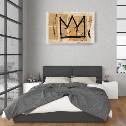 Crown By Jean-Michel Basquiat Canvas Art – Urban Street Art Wall Decor