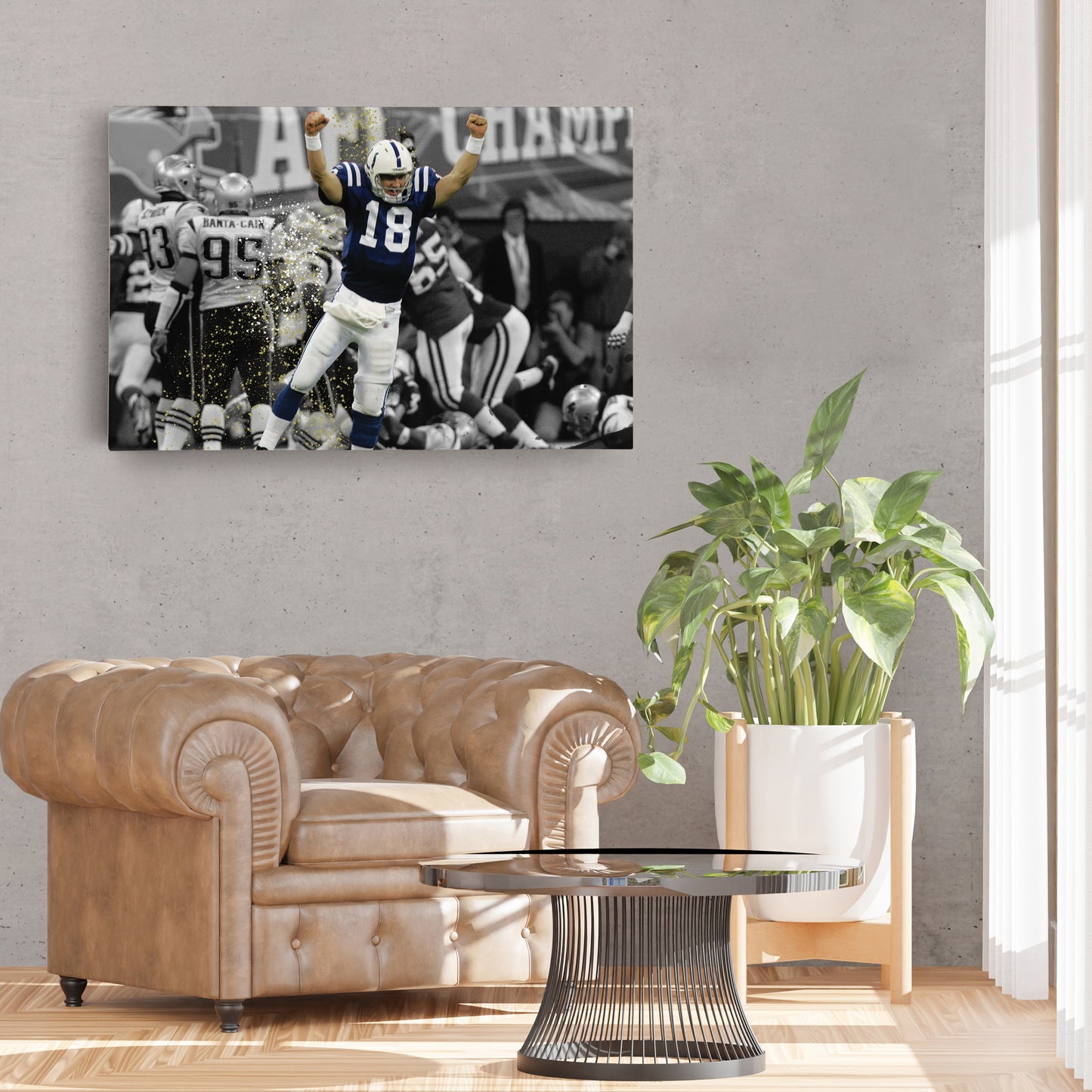 Peyton Manning AFC Championship Canvas Art - NFL Colts vs. Patriots