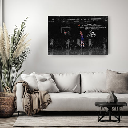 Stephen Curry Record Breaking 3-Pointer Canvas Art - NBA Wall Decor