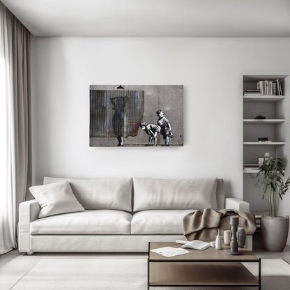 Banksy 'Lady Shower' Canvas Print - Framed Wall Art
