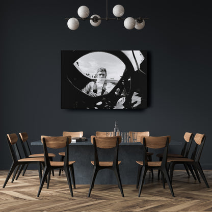Steve McQueen Black and White Poster – Canvas Wall Art Decor