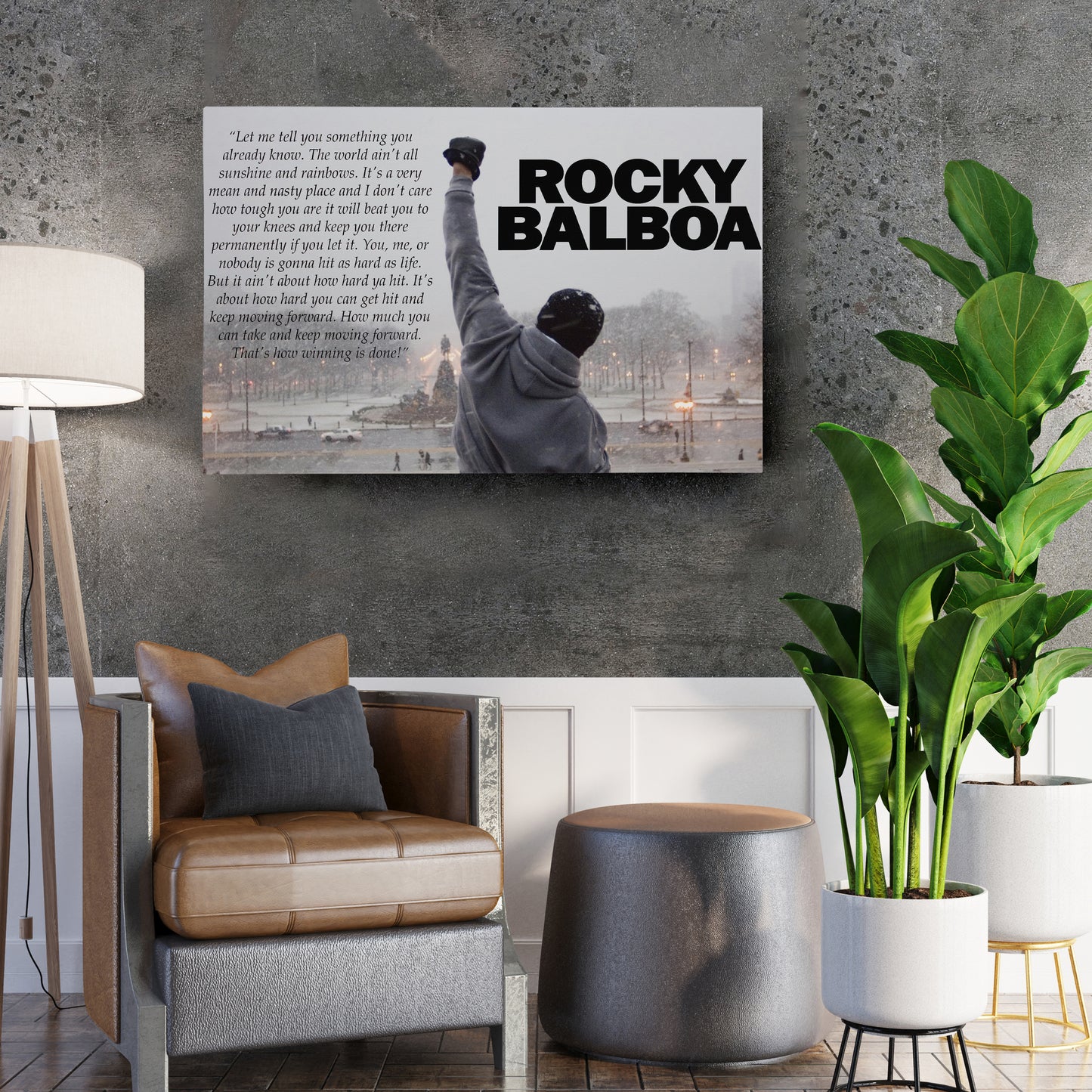 Rocky Balboa Motivational Quote Canvas Wall Art – Boxing Legend Decor