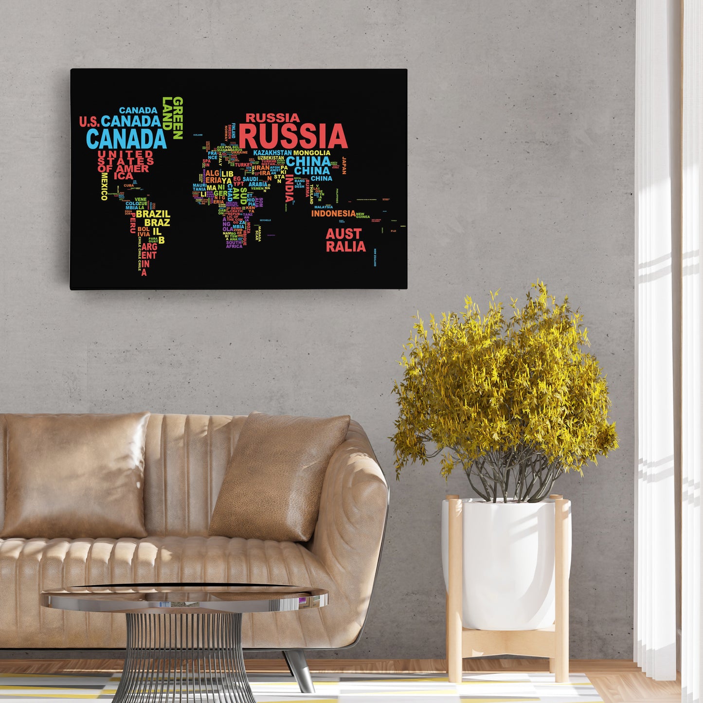 World Map - Canvas Wall Art Decor for Home & Office