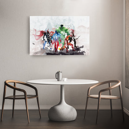 Marvel Avengers Superheroes - Watercolor Painting Canvas Wall Art Decor
