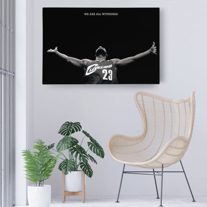 LeBron James We Are All Witness Canvas Wall Art – NBA Legend Tribute