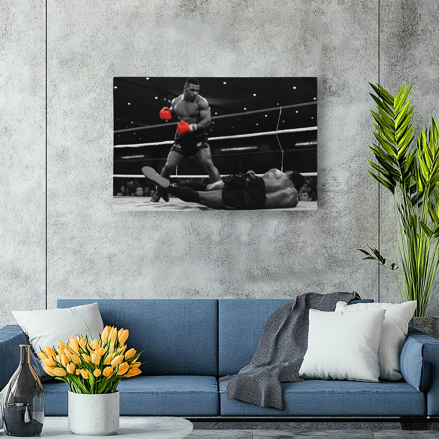 Mike Tyson Boxing Canvas Art – Poster Framed Wall Decor
