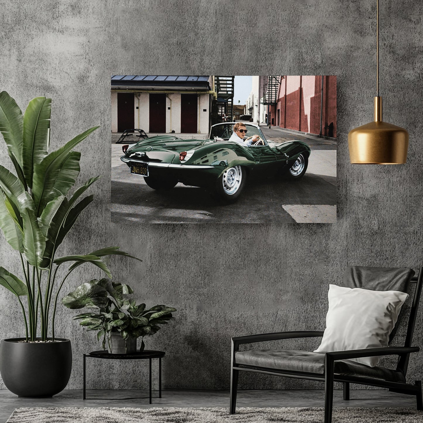 Steve McQueen Jaguar XKSS Canvas Wall Art – Iconic Car Decor