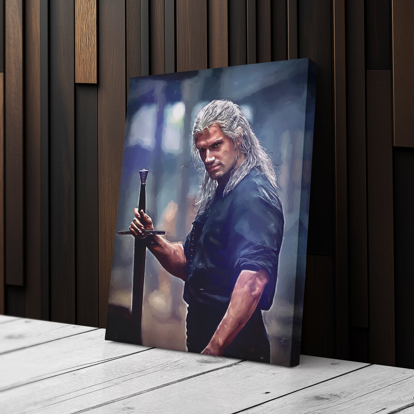 Geralt of Rivia Witcher Canvas Wall Art – Fantasy TV Series Print