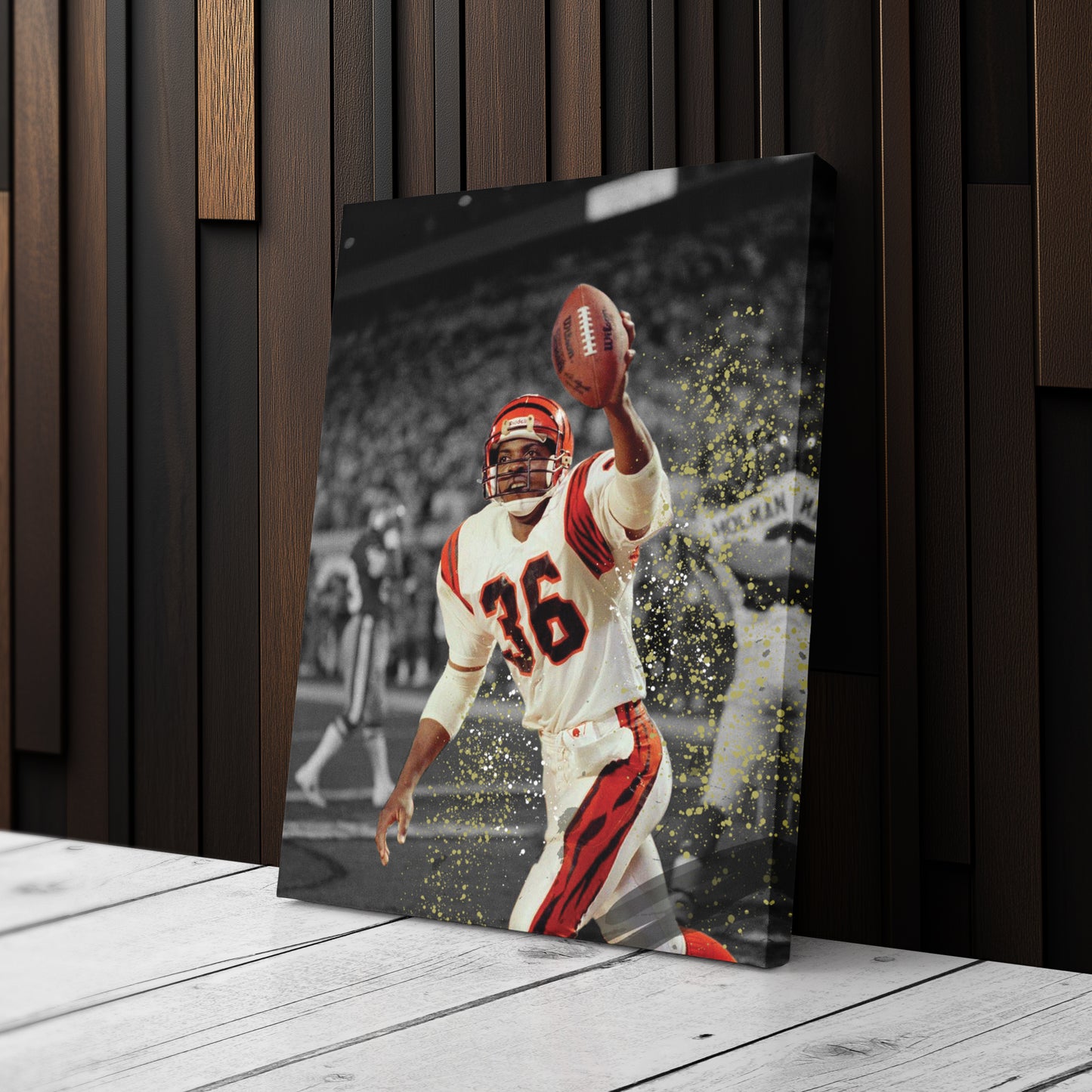 Jennings’ Kickoff Return Cincinnati Bengals Canvas Wall Art Decor - NFL Highlight Art