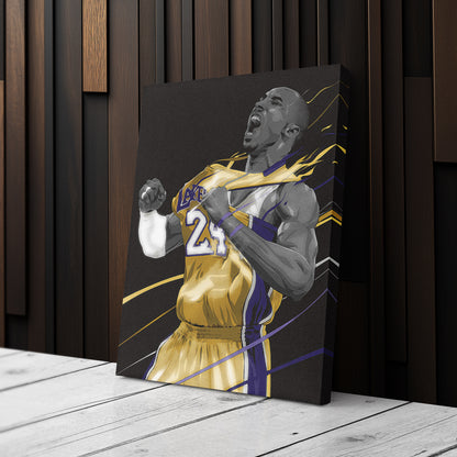 Kobe Bryant Black Mamba Career Canvas Wall Art – Iconic Moments Decor