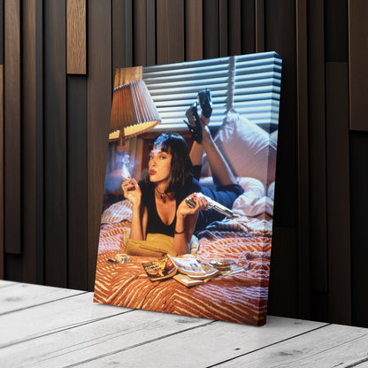Pulp Fiction Uma Thurman Canvas Wall Art – Iconic Movie Star Decor