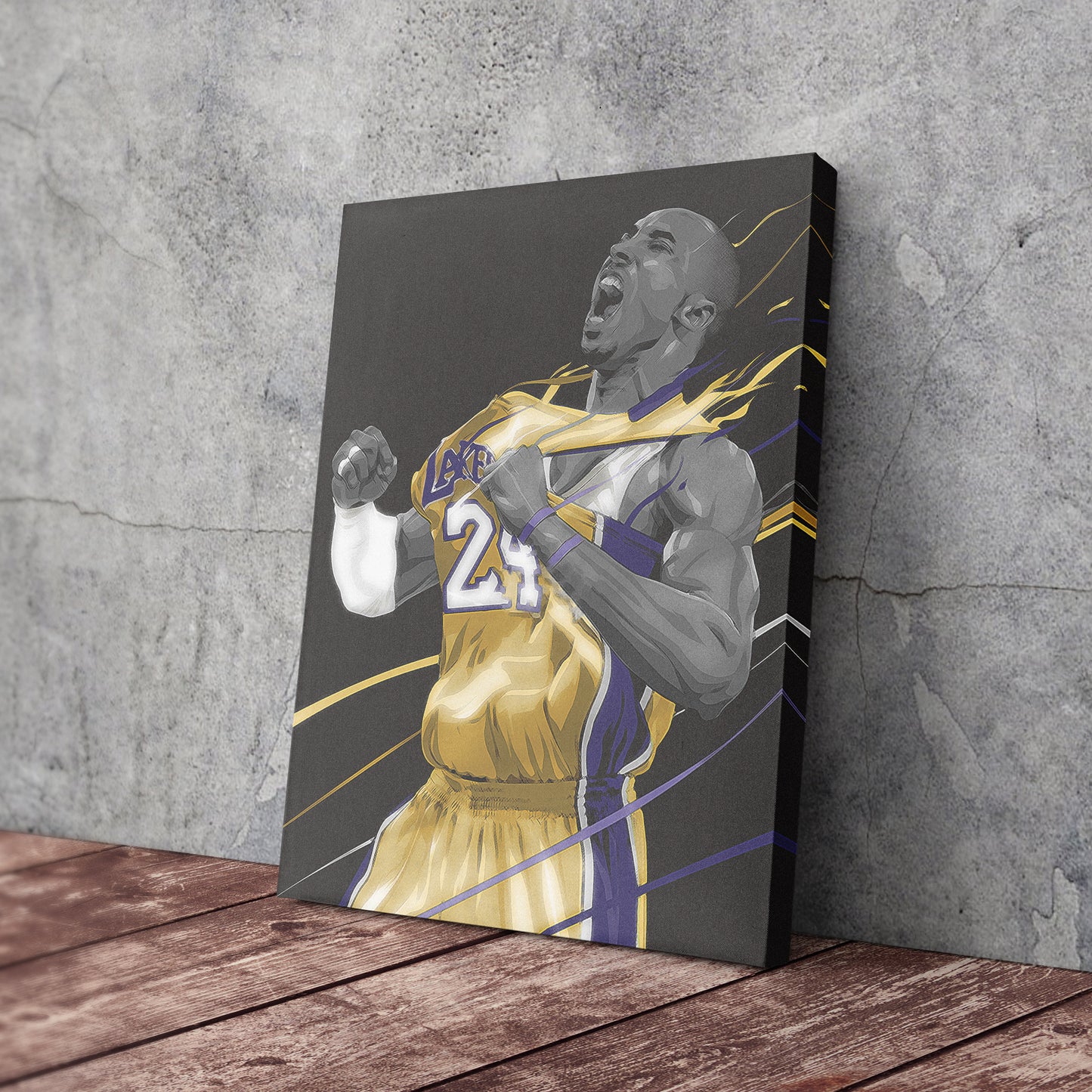 Kobe Bryant Black Mamba Career Canvas Wall Art – Iconic Moments Decor