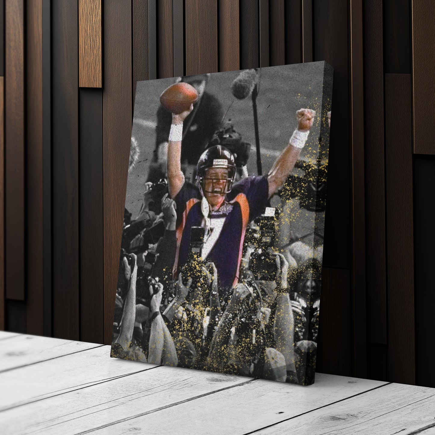 Elway’s Helicopter Run Denver Broncos Canvas Wall Art Decor - NFL Iconic Play Art