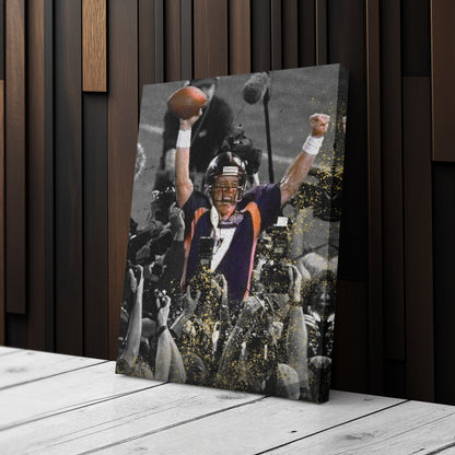 Elway’s Helicopter Run Denver Broncos Canvas Wall Art Decor - NFL Iconic Play Art