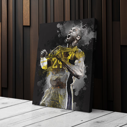 Kobe Bryant Splash Effect Canvas Wall Art – Legendary NBA Action