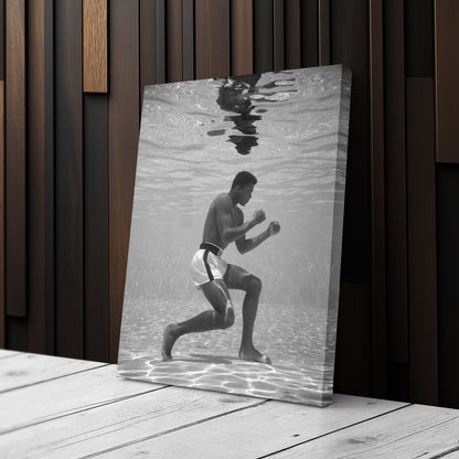 Muhammad Ali Underwater - Black and White Canvas Wall Art Decor