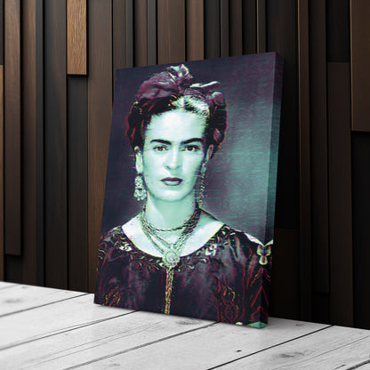 Frida Kahlo Glitch Canvas Wall Art – Creative Art Decor for Home