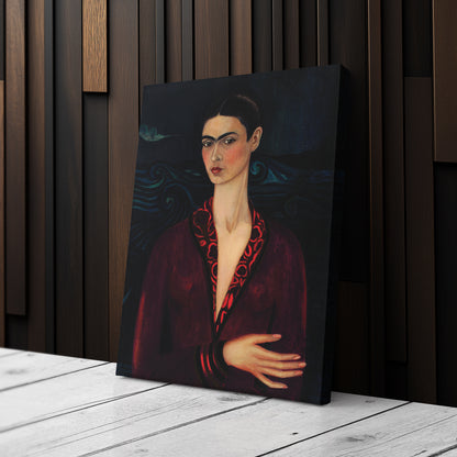 Frida Kahlo Poster with Red Dress Canvas Wall Art Home Decor Framed Art