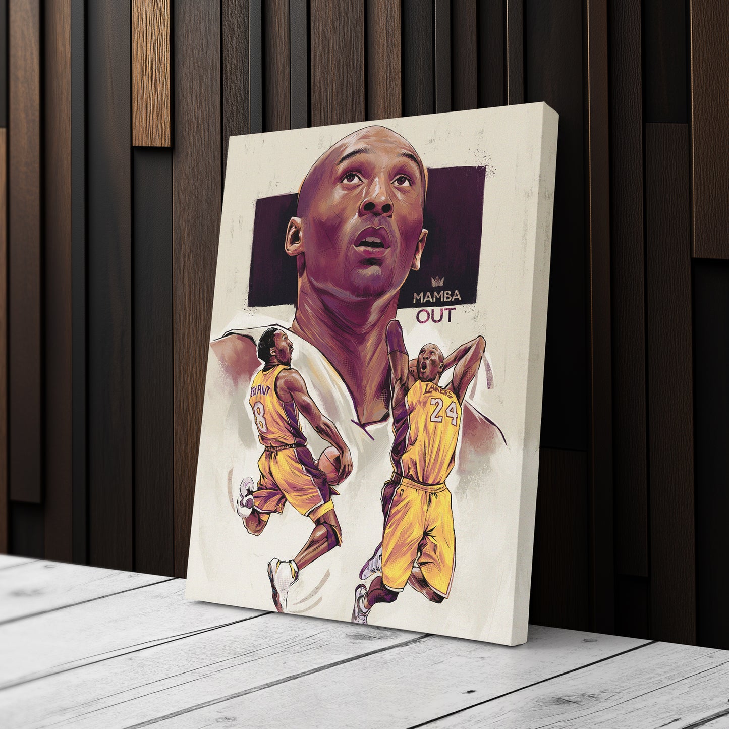 Mamba Out King Kobe Bryant Canvas Art – A Tribute to a Basketball Icon