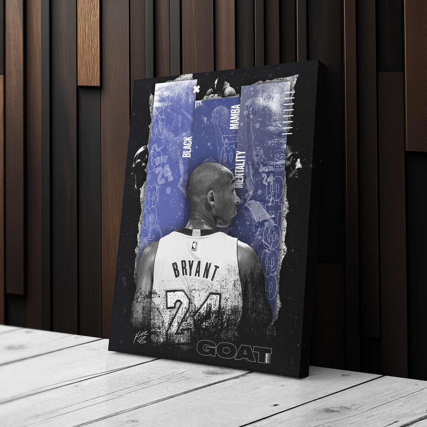 Black Mamba Mentality Kobe Bryant Canvas Art – Inspirational Wall Decor