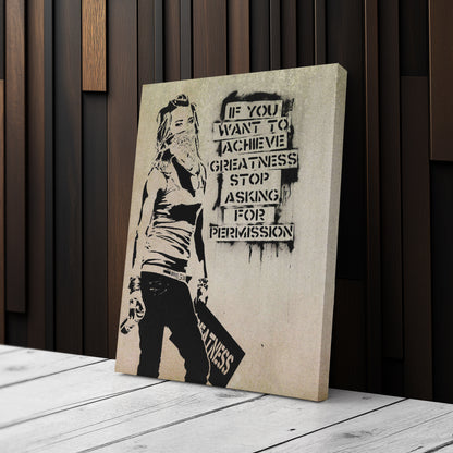 Banksy 'Girl with Quote' Canvas Print - Framed Wall Art