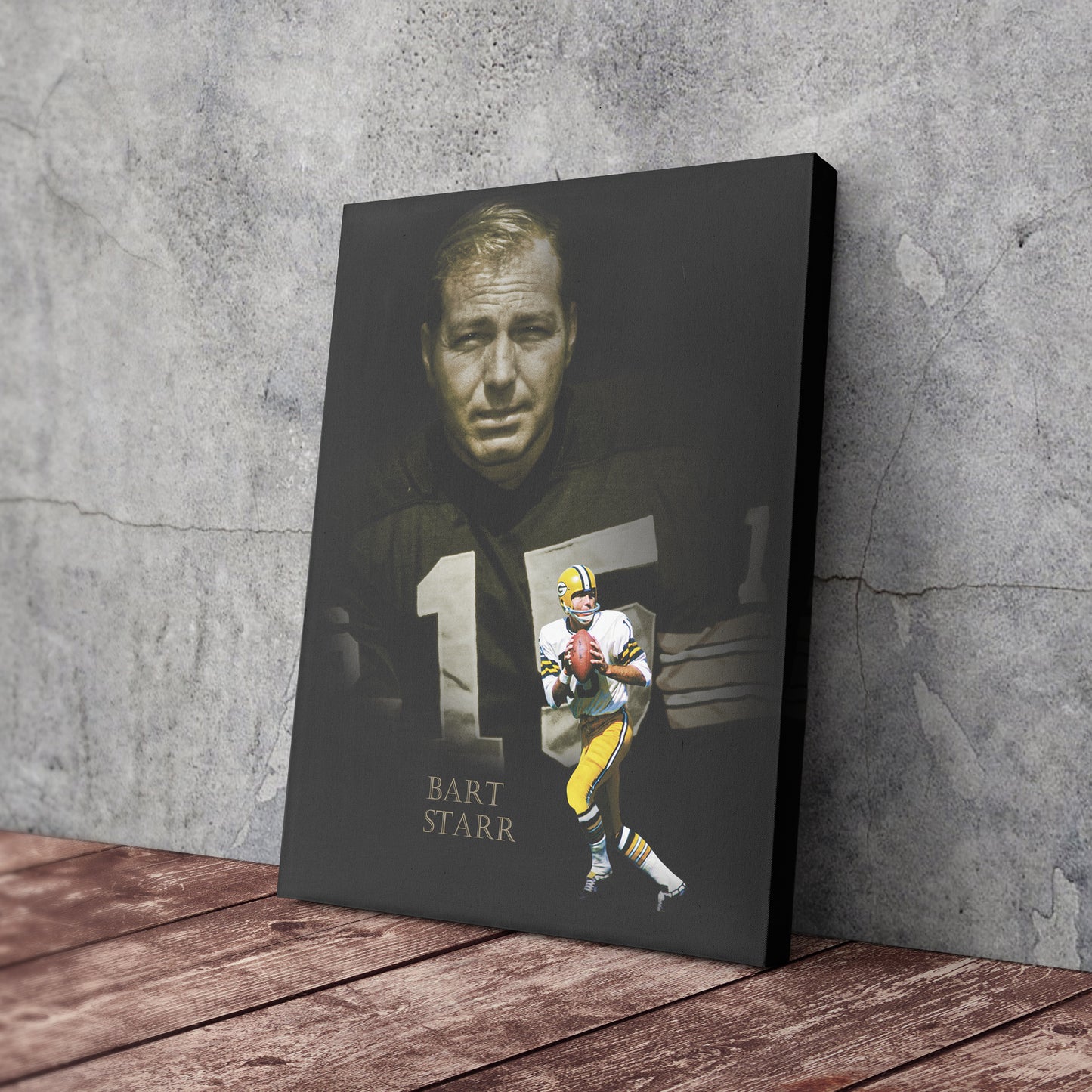 Bart Starr Green Bay Packers NFL Legend Canvas Art – Football Wall Decor