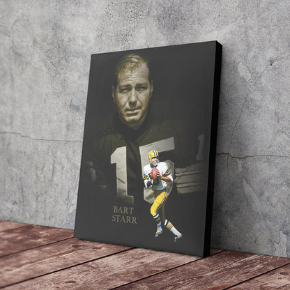 Bart Starr Green Bay Packers NFL Legend Canvas Art – Football Wall Decor