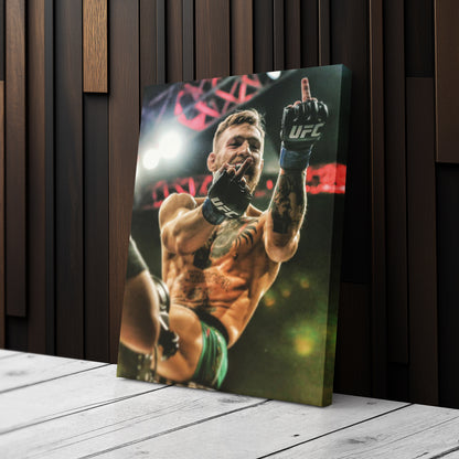 Conor McGregor Middle Finger Canvas Wall Art Decor - Bold UFC Art