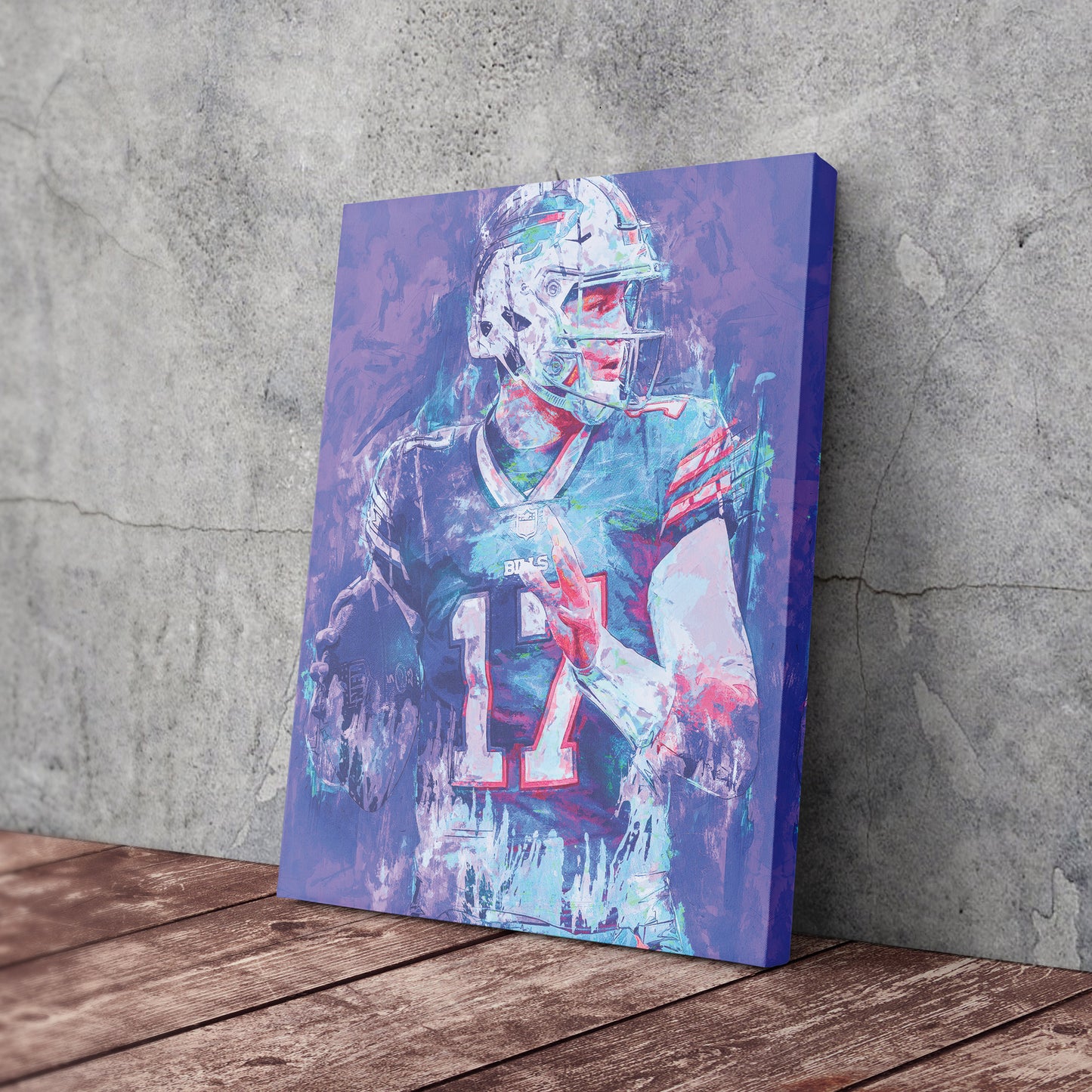 Josh Allen Buffalo Bills Canvas Wall Art – Football Quarterback Decor